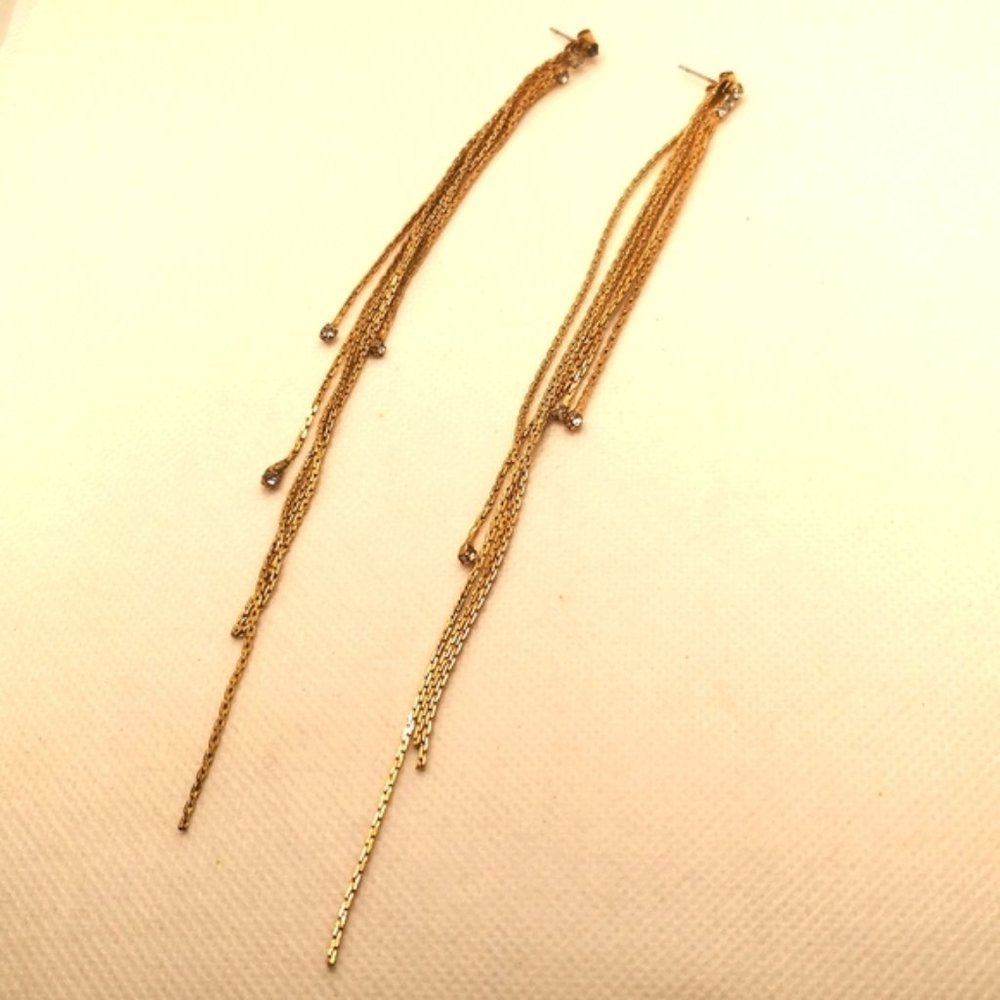 Vintage Gold Tone Chain Earrings